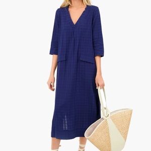 Navy Carolina Caftan SZ M EUC POMANDER PLACE